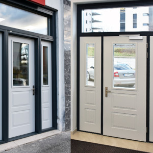 Haust�r mit Seitenteil Glas (Oberlichte)