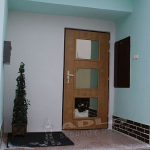 ADLO - Sicherheitst�r ADUO, Glasausf�hrung P202, Termo Exterieur mit dreifachem Glas, rundliche Leisten