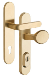 Schutzbeschlag Rostex RX1-50 RC3, Rund, Edelstahl Titan matt, Massiv, Dr�cker - Tropfengriff