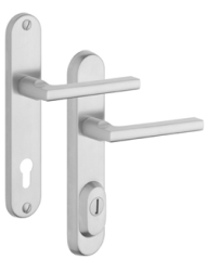 Schutzbeschlag Rostex R4, Rund, Edelstahl matt, Brit, Dr�cker - Dr�cker