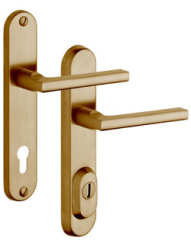 Schutzbeschlag Rostex R4, Rund, Edelstahl Titan matt, Brit, Dr�cker - Dr�cker