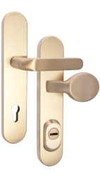 Schutzbeschlag Rostex RX1-50 RC4, Rund, Edelstahl Titan matt, Massiv, Dr�cker - Tropfengriff