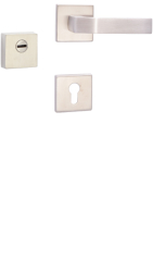 Rosettenbeschlag Rostex R3/H MTL finish, Quadratisch, Edelstahl matt, Treviso, f�r Griff f�r Serie Elite und Termo