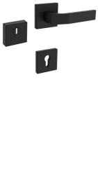Rosettenbeschlag Rostex R3/H, eckig, Schwarz matt, Treviso, f�r Griff, f�r Serie Economy