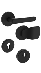 Sicherheitsrosettenbeschlag Rostex R1/S MT Finish, Rund, Schwarz matt, f�r Serie Elite und Termo